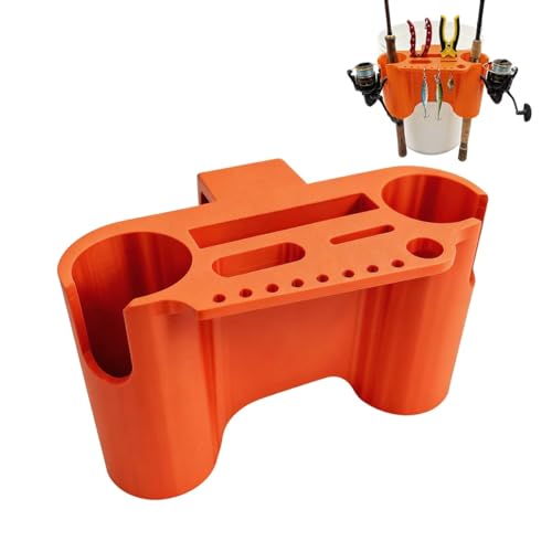 VOXZENG Bucket Fishing Rod Holder System, Portable 5 Gallon Bucket Fishing Station with Fishing Rod Holders & Tackle Storage, Multi-Function Fishing