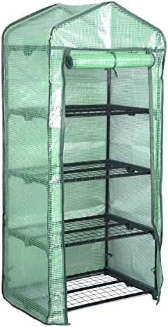 WOLTU Garden Greenhouse Plastic Tomato Greenhouse Vegetable Fruit Flower Plant Shed with Strong Reinforced Cover 69x49x158cm Green GWH00402gn