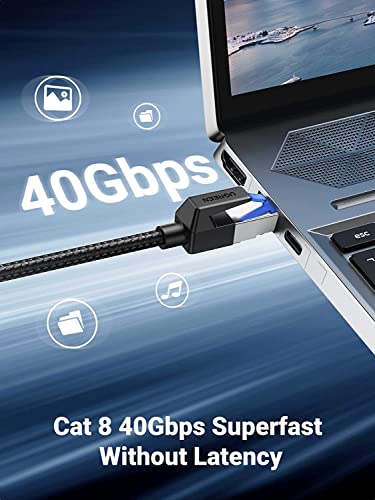 image for UGREEN Cat8 Ethernet Cable 2 Pack High Speed 40Gbps 2000Mhz Braided Ne