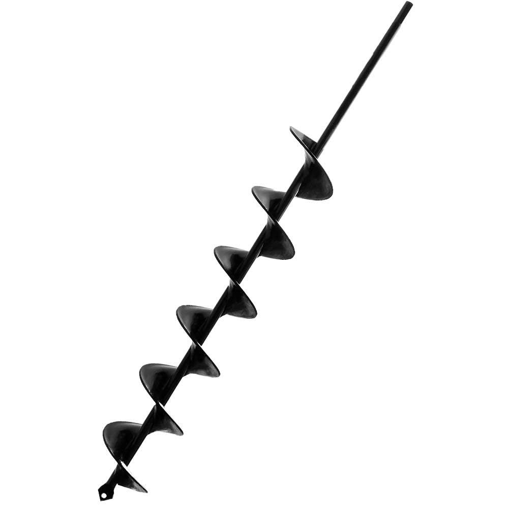 3"x24" Garden Auger Drill Bit for Planting Solid Shaft Bulb Auger,Heavy Duty Garden Auger Spiral Drill Bit for Auger Post Hole Digger,Plant Drill bit for 3/8” Hex Drive Drill