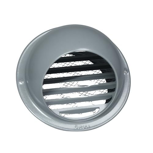 Image of SS304 Stainless Steel External Wall Vent Cowl, 150mm (6 Inch) Weatherproof Exhaust Cover with Built-in Bird Mesh for Chimneys, Kitchen Hoods & Inline Ducting, Grey Finish - SAS SS150