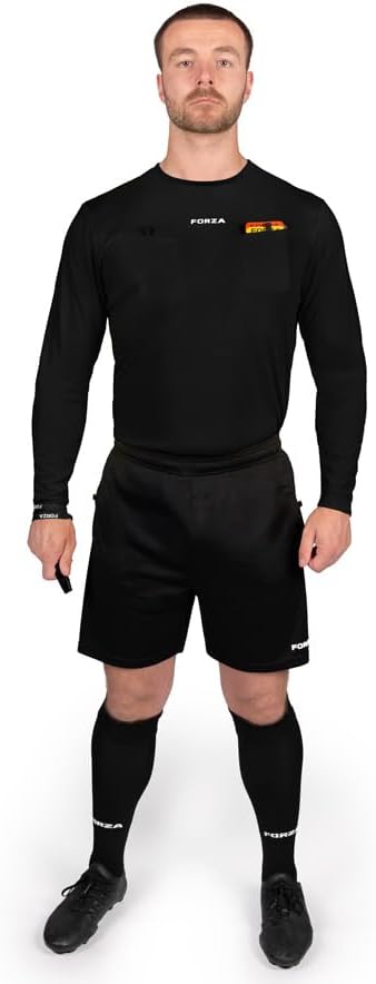 FORZA Soccer Referee Kit | Short/Long Sleeve Shirt, Shorts & Socks Moisture-Wicking Uniform for Match Officials - 2 Colors