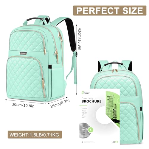 Kuosdaz Backpacks for Women, School Backpack for Teen Girls, 15.6 Inch Cute Quilted Laptop Backpack, Large Bookbag for Middle School College Students, Teal by Kuosdaz - Image 3