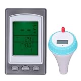 Pool Floating Thermometer, Swimming Pool Hot Tub Wireless Thermometer with Remote Sensor, -104°F to