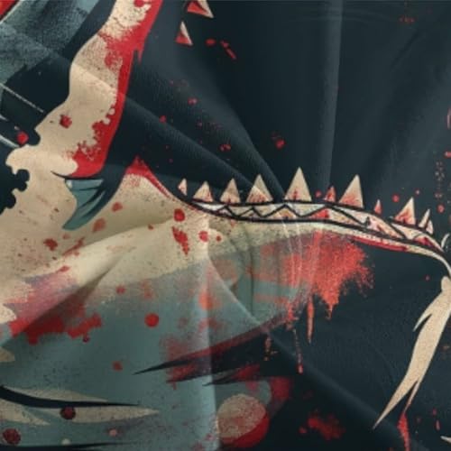 Housse de couette 3 pièces requin doux lit simple 135x200 cm avec fermeture