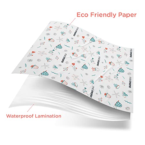 Minimono Baby Splat Mat For Under High Chair - 30 Pcs Disposable And Waterproof Splash Mats - 40"X47" Multipurpose Activity Mat For Picnic Art And Craft - Blw Baby Led Weaning Supplies (Sea Animals) #TOP2