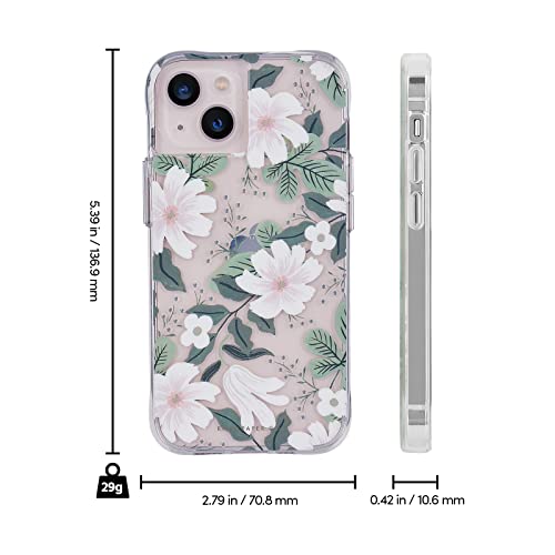 Image of Rifle Paper Co. iPhone 13 Mini Case - 10ft Drop Protection with Wireless Charging - Luxury Floral 5.4 inch Cute Case for iPhone 13 Mini - Slim Lightweight, Anti Scratch, Shock Absorbing Materials - Willow
