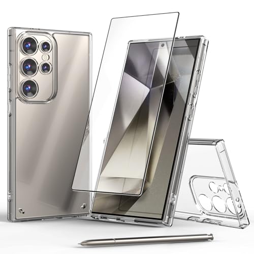 Coque transparente Samsung S24 Ultra anti-rayures avec verre de protection