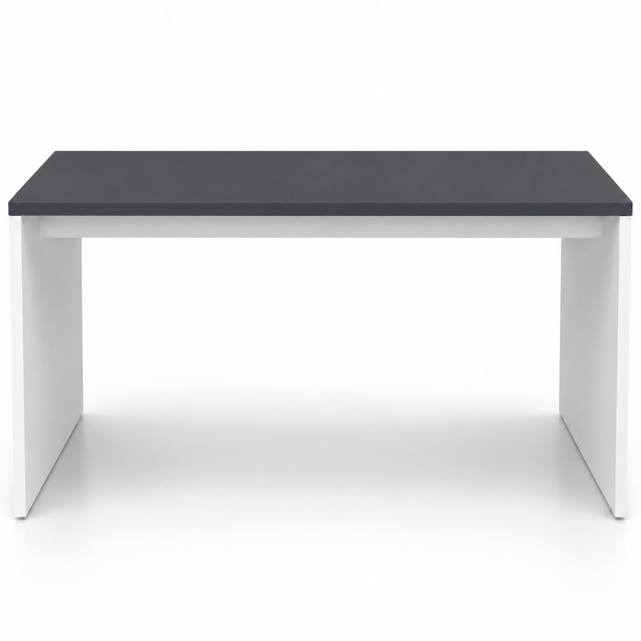 Genérico OFILIKE Escritorio Oficina y Teletrabajo, Mesa Ordenador de Melamina 25 mm, Escritorio Moderno para Estudio, Estructura Blanca (Gris Grafito, 120x60)