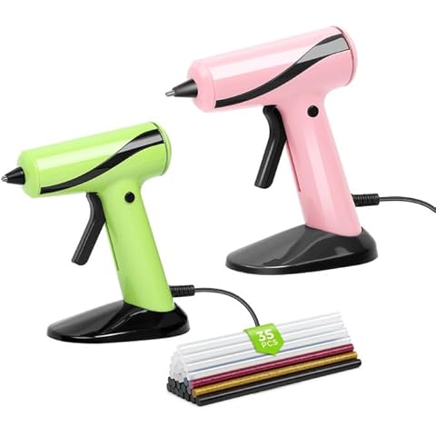 Hot Glue Gun with 30 Pcs Premium Mini Hot Glue Sticks 2PCS Fast Preheating Hot Melt Glue Gun, Anti-Drip Nozzle, Stand-Up Magnetic Mini Glue Gun Kit for Crafts School DIY Arts Home Quick Repairs Cover