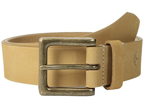 Timberland Men's 38mm Icon Nubuck Boot Leather Belt, Yellow Wheat, 36