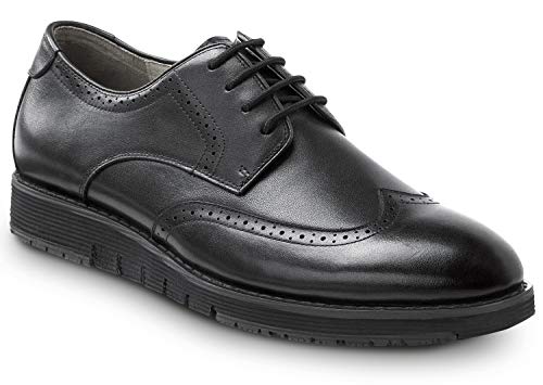 SR Max Durham, Men's, Black, Wingtip Dress Style Soft Toe Slip Resistant Work Shoe2