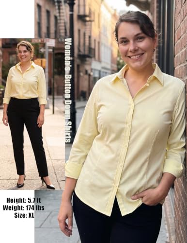 Image of Zeagoo Women's Wrinkle Free Button Down Shirts Long Sleeve Dress Shirts Collared Business Casual Blouses Tops XS-3XL