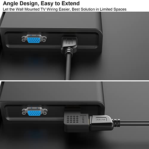 Adaptador HDMI macho a hembra ángulo 90° 2 unidades miniatura 2
