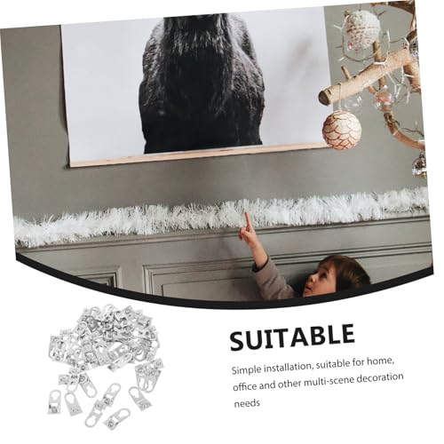 Image of KALLORY 50pcs Aluminum Alloy Picture Frame Hangers Heavy-Duty Hooks for Safe Hanging of Frames Posters Mirrors More Easy Installation Hardware Accessories