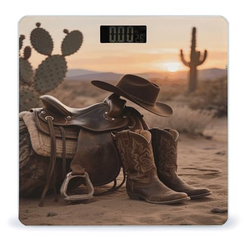 Báscula digital de baño estilo Cowboy Hat and Boot miniatura 1