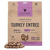 Vital Essentials Freeze Dried Cat Food, Raw Turkey Soft Nibs | Complete Meal or Mixer | 99% Turkey, Organs & Bone | High Protein, Low Carb, Grain Free, Dry Cat Food | 12 oz