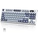 Produktbild VGN GAMEPOWER x Attack Shark K86 Mechanische Gaming Tastatur Kabellos 75% TKL, 2.4G Wireless/Bluetooth/USB-C, RGB Gasket Keyboard QWERTY, Farbdisplay, Drehknopf, Hot Swap Linearer Schalter, Lavendel