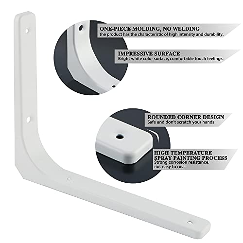 SAYAYO Regalwinkel Schwerlast Regalhalterung Regalträger Weiss Regalhalter Metall 90 Grad L-förmige 4 Stück Winkel Regal 150x125 für Wandhalterung Regal, Eckregal, Hölzern Möbel