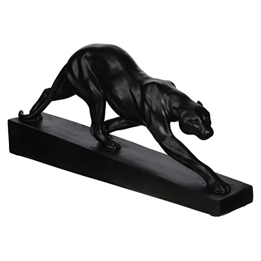 Design Toscano EU6104 Panther on the Prowl Art Deco Statue, 16 Inch, Black