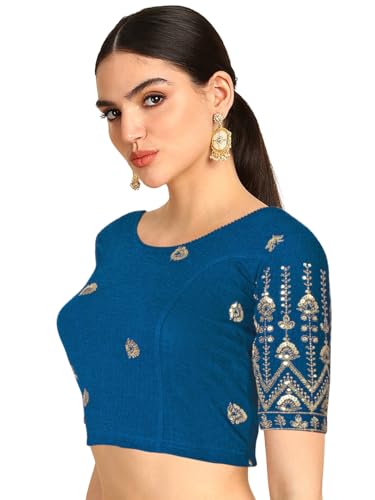 Image of Chandrakala Readymade Blouses for Women Sarees,Stretchable(B202-P)