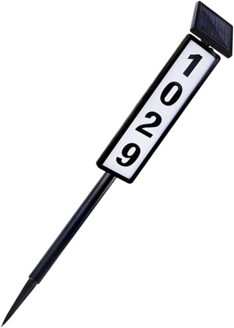 1set Modern Solar House Number Lights Solar Address Signs Warm Light Easy to Install