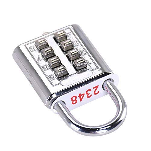 Stainless Steel Padlock | 8 Digit Combination Lock For Gym, Sports, School & Employee Locker, Outdoor, Fence, Hasp And Storage | Silver (2 Pack) #TOP5