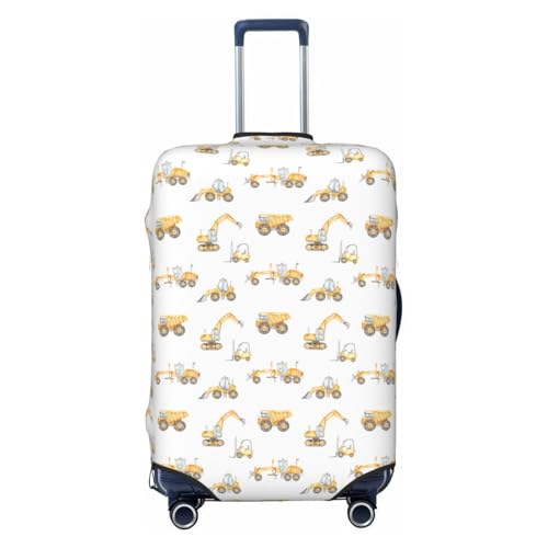 Dump Truck Print Luggage Cover For Suitcase,Washable Elastic Travel Suitcase Protector With Zipper Closure And Bottom Buckle – Fits 18-32