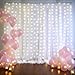 6 Panels White Sheer Tulle Backdrop Curtains with Lights String for Party Wedding Wrinkle Free Curtain Backdrops Drape for Baby Shower Birthday Photo Back Drop Background Home Decoration 30ft x 10ft