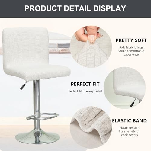 Image of Chair Covers Bar Stool Cover 4pc Bar Chair Cover Swivel Bar Stool Slipcover | Stretch Counter Height Bar Stool Cover High Back Chair Cover Counter Stool Bar Chair Covers for Kitchen Pub Dining Room,39