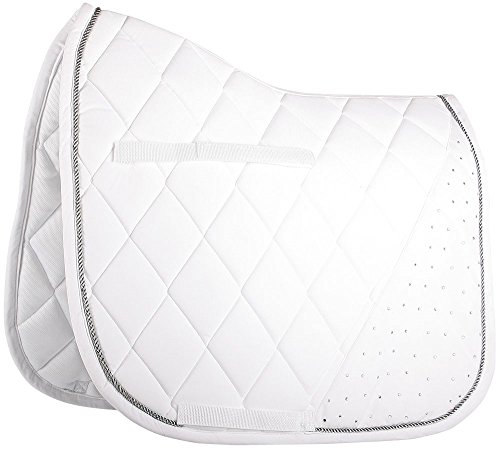 Tapis de selle Crystal Velour blanc d'exception pour cheval