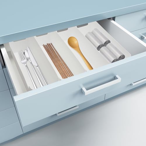 DAWRIS 4 Stück Badezimmer Organizer Aufbewahrungsbox Weiß Aufbewahrungskorb Kunststoff Schubladen Organizer Box für Küchen Schreibwaren Kleiderschrank Schminktisch Datenkabel