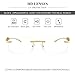 piscm Vintage Rimless Rectangle Sunglasses for Women Men,Trendy Gold Metal Frameless Square Sun Glasses Transparent Eyewear(Gold/Clear)