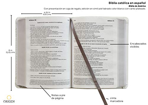 Biblia Católica En Español. Boda, Bautizo, Primera Comunión, Confirmación Y Cumpleaños. Caja Blanca Regalo / Catholic Bible. Spanish-Language, Leathersoft, #TOP2