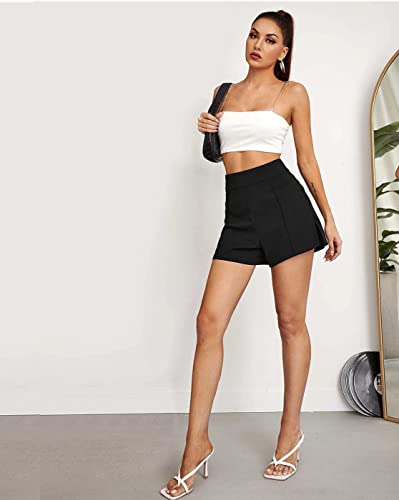 Image of Mehrang Solid Women Black High Waist Shorts for Women and Girls Casual Wear