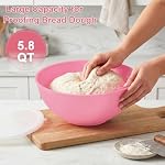BoxedHome BPA Bol de mélange rond en plastique gratuit avec des lids, 12 Conditionner les bols avec ensemble de lids, micro-ondes et lave-vaisselle préparation sécuritaire & Servant des bols parfaits pour le mélange, la cuisson, le service (pink, 12pcs)