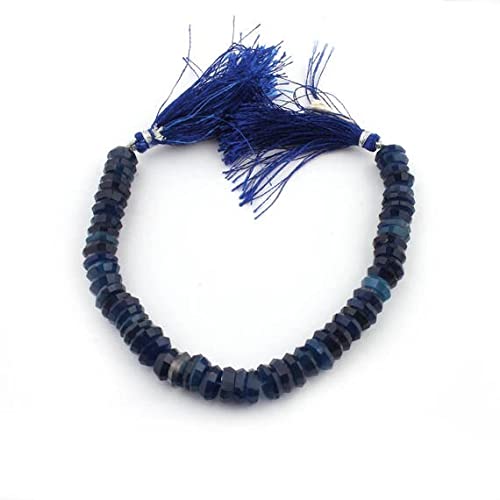 Saphir bleu calcédoine en perles heishi briolettes 10-11mm pour collier