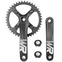 MEGHNA Fahrrad-Kurbelgarnitur Set 170mm Kettenradgarnitur 42T Universell für Single Speed und 6/7/8/9/10/11 Speed Bike,MTB BMX Rennrad (Schwarz)