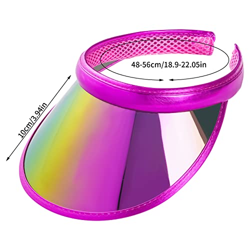 2 Pack Sun Visor Hats Women Uv Sports Iridescent Multi Color Tennis Golf Upf Cap Headwear For Men Women Outdoor Summer Travel (Rose & Khaki) #TOP1