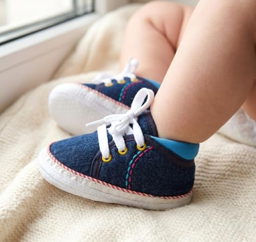 Image of Butterthief Unisex Baby Prewalking Shoes for Newborn Boys & Girls | Soft Sole Infant Bootie with Anti-Slip Bottom | Lightweight Cotton Footwear Early Walker Shoes (6-9 Months, 12 CM)