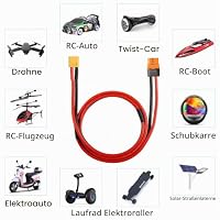 GELRHONR XT60i Verlängerungskabel 1M, XT60 Stecker auf XT60i Buchse Kabel 12AWG Silikonkabel, für Ebike, Drohne Auto Lipo Akku-Ladegerät, Solar Generator Portable Power Station – Ansicht 7
