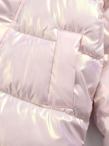 Chaqueta de invierno para niña con capucha desmontable y abrigo acolchado grueso 6