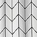 mDesign Fabric Geometric Shower Curtain - Herringbone Chevron Print with Reinforced Buttonholes for Master/Guest Bathroom - Machine Washable & Water Resistant Curtains - 72