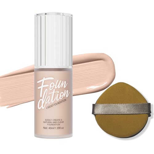 Nekoogirl Foundation,Matte Foundation Concealer Full Coverage,Natural,Oil-Control &Waterproof Foundation Makeup For Women. (#102, 40ml)
