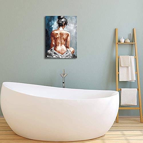 Wall Art For Bathroom Bedroom Decor Abstract Nude Woman Black And Blue Framed Wall Art #TOP4