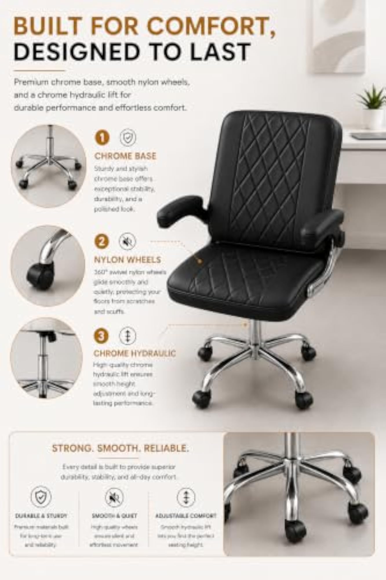 Executive Office Chair with Flippable Pillow