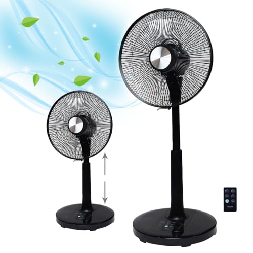 フルリモコンDCリビング扇風機 (ブラック) 省エネ 30cm 5枚羽根 [首振り/風量6段階切替/7.5時間入切タイマー/リズム風 おやすみ風]