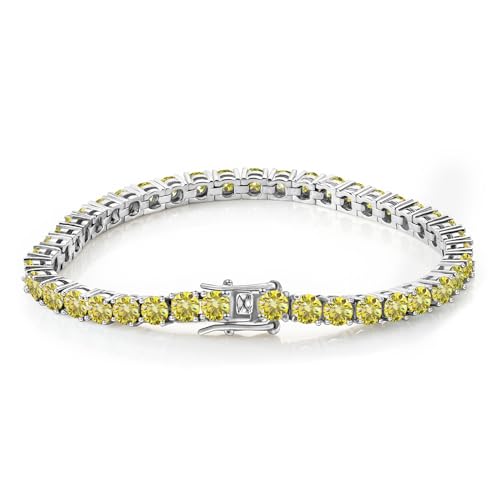 YTBHSHXZ， 3mm Moissanite bransoletki tenisowe damskie złote bransoletki okrągły krój D kolor VVS1 klarowność diamentowe bransoletki tenisowe bransoletki ze srebra próby 925 dla kobiet","TURBO_LOADING_