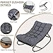 Garvee Outdoor Rocking Chair, Metal Frame Patio Papasan Rocker, Adjustable Swing, Waterproof Cushion, Comfy Cushion, 450lbs Capacity, Patio & Indoor Lounge for Porch, Garden, Living Room, Dark Grey