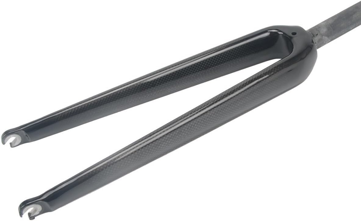 700C Road Bikes Rigid Fork 28.6MM 1-1/8" Straight Tube Bikes Front Forks Carbon Fiber C Brake Bikes Fork Quick Release Bikes Hard Fork 9 * 100MM QR(Gloss Black)